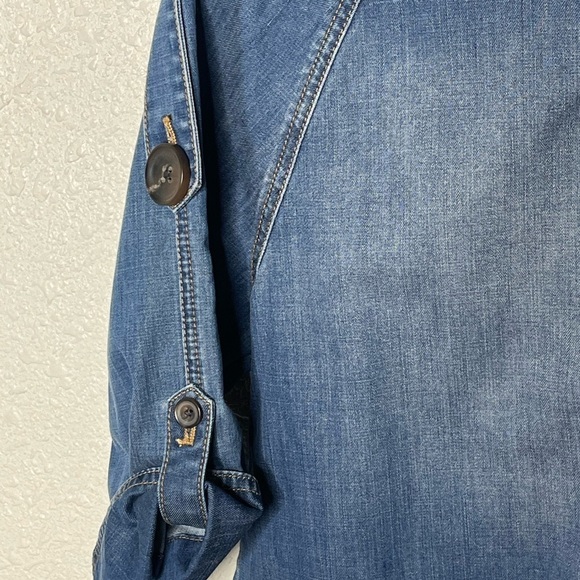 NWT Chico’s Denim Trench Jacket Sz 1 - Picture 5 of 7
